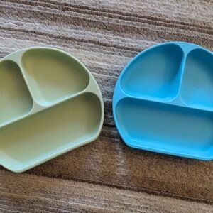 Bumkins Divided Plates in Green and Blue